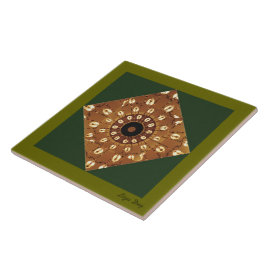 'Kronier Abstrakt' Diamond Inlay Tile/Trivet Fliese
