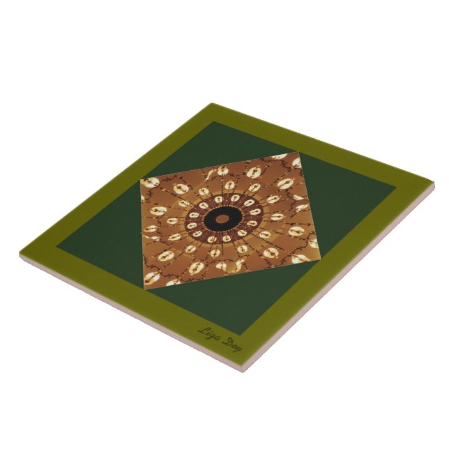 'Kronier Abstrakt' Diamond Inlay Tile/Trivet Fliese (Seite)