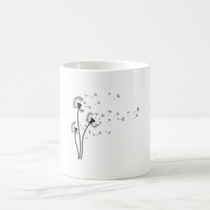 Kronleuchter aus schwarzer Wildblume Kaffeetasse