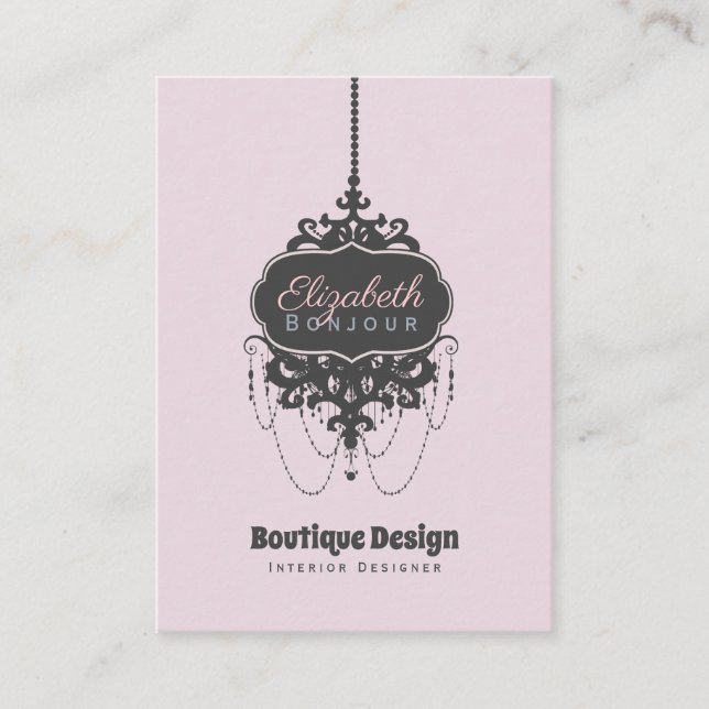 Kronleuchter-Chic (Farbe ändern) - Visitenkarte (Vorderseite)