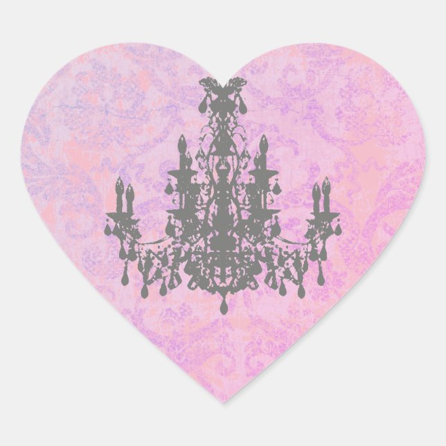 Kronleuchter - FARBE / FORM / GRÖSSE Herz-Aufkleber (Vorderseite)