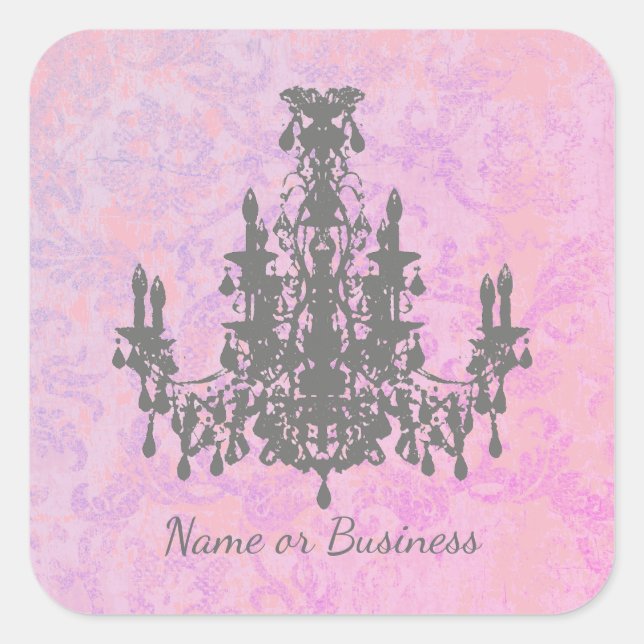 Kronleuchter - FARBE / FORM / GRÖSSE Quadratischer Aufkleber (Vorderseite)