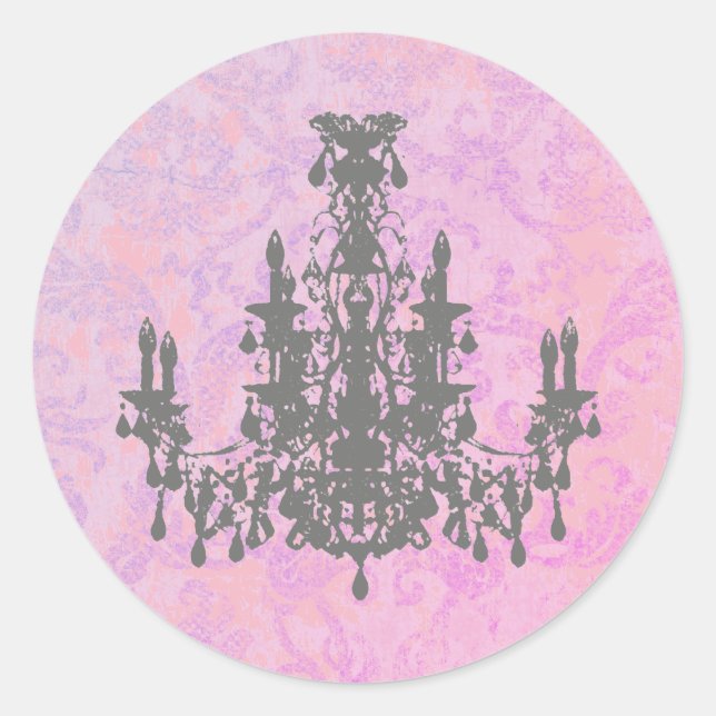 Kronleuchter - FARBE / FORM / GRÖSSE Runder Aufkleber (Vorderseite)