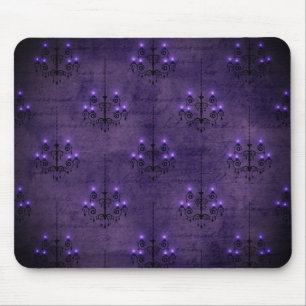 Kronleuchter lila, schwarzer gothischer Vintage-St Mousepad