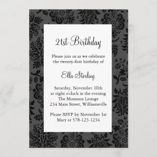 Kronleuchter und Damask Geburtstag Einladung