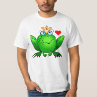 Kronprinz mit Herz-niedlichem Cartoon-Frosch