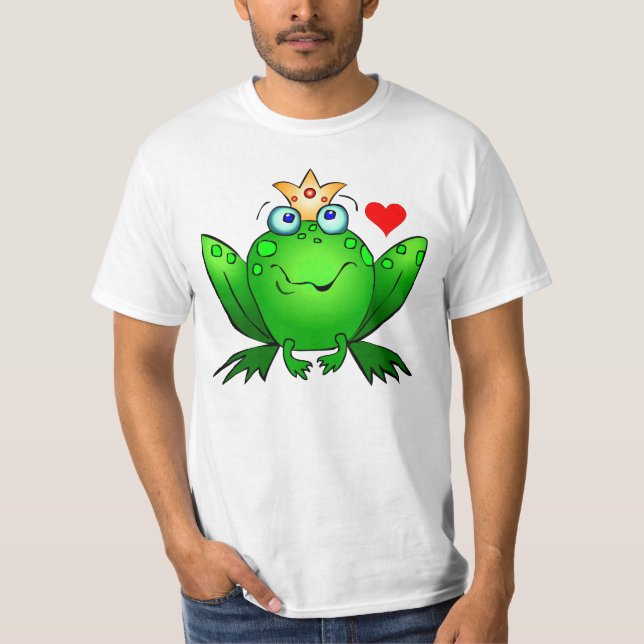 Kronprinz mit Herz-niedlichem Cartoon-Frosch T-Shirt (Vorderseite)