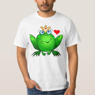Kronprinz mit Herz Süßer Cartoon-Frosch T-Shirt