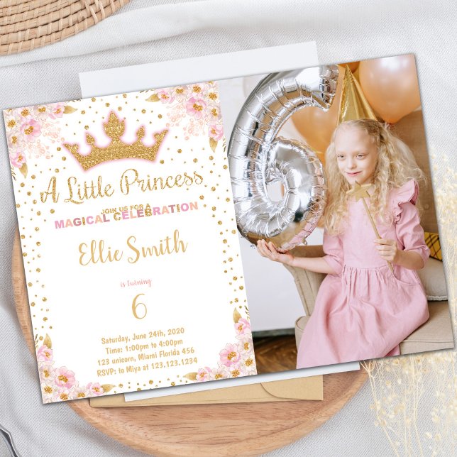 Kronprinzessin Geburtstagseinladungen mit Foto Einladung (Crown Princess Birthday Invitations with photo)