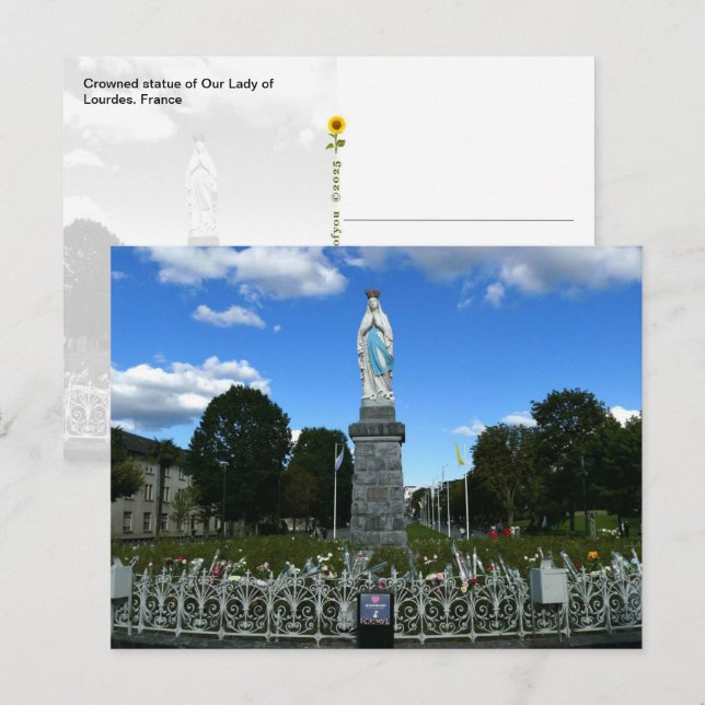 Kronstatue Our Lady of Lourdes, Frankreich - Postkarte (Vorne/Hinten)