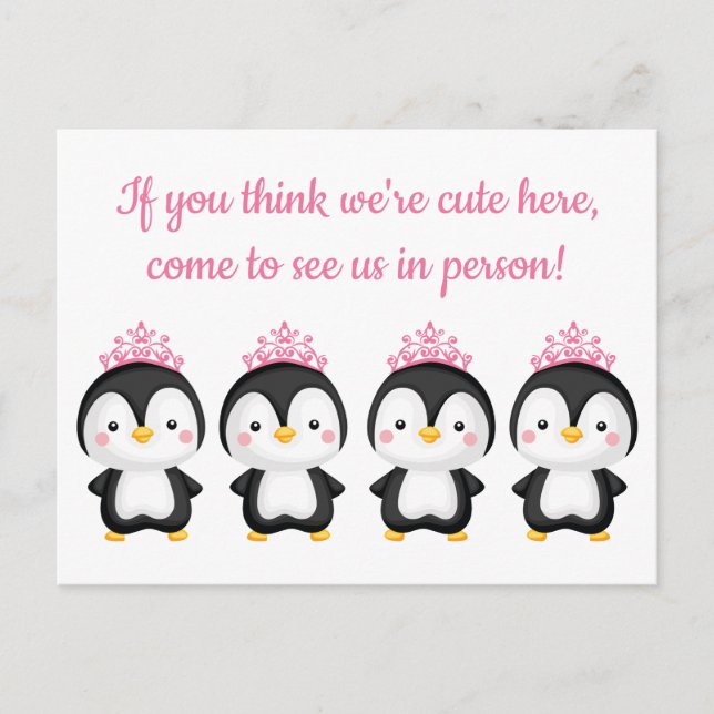 Krönte Pinguin Konzert Einladung personalisieren (Vorderseite)