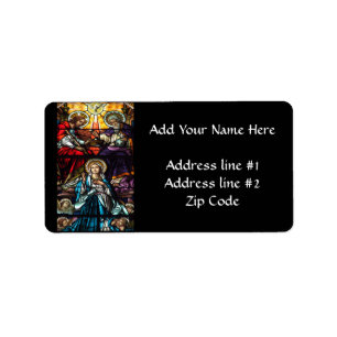 Krönung der gesegneten Jungfrau Mary Stetting Glas Adressaufkleber