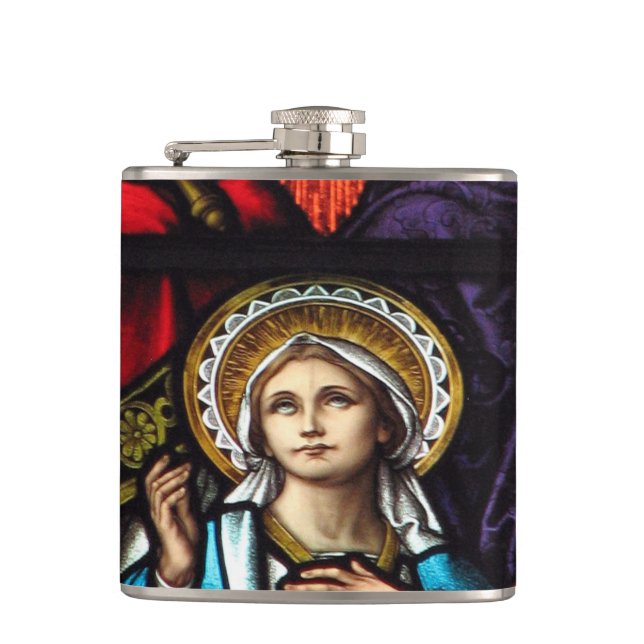 Krönung der gesegneten Jungfrau Mary Stetting Glas Flachmann (Vorderseite)