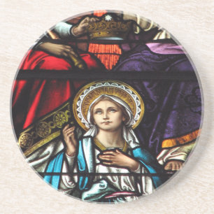Krönung der gesegneten Jungfrau Mary Stetting Glas Getränkeuntersetzer