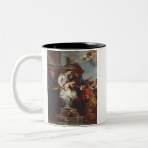 Krönung der heiligen Rosalia von Anthony van Dyck Zweifarbige Tasse