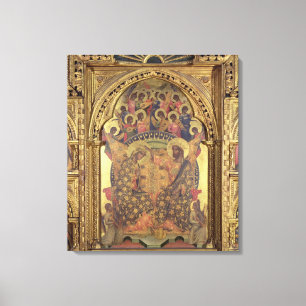 Krönung der Jungfrau (Detail des Polyptychs) Leinwanddruck