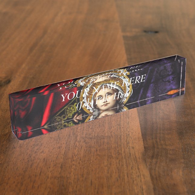 Krönung gesegneten befleckten Glases Namensplakette (Seite)