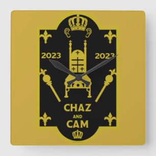 Krönung König Charles Englisch Royal 2023       Quadratische Wanduhr