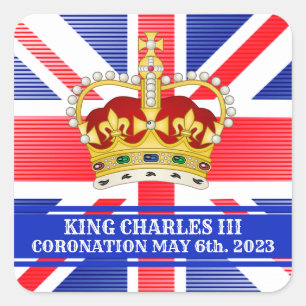 Krönung von König Charles III Quadratischer Aufkleber