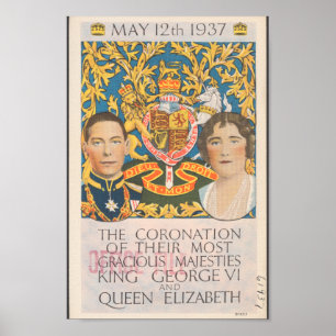 Krönung von König George und Königin Elisabeth Poster