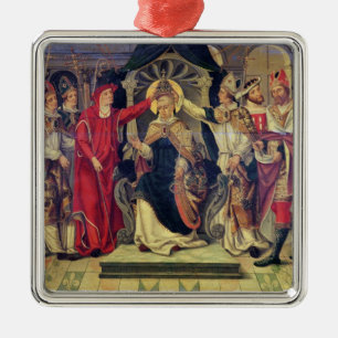 Krönung von Papst Celestine V im August 1294 Silbernes Ornament