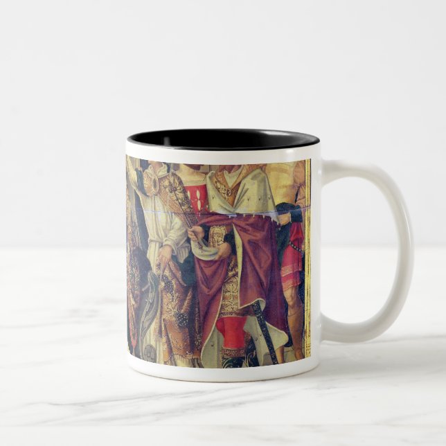 Krönung von Papst Celestine V im August 1294 Zweifarbige Tasse (Rechts)