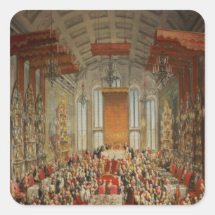 Krönungs-Bankett von Joseph II in Frankfurt Quadratischer Aufkleber