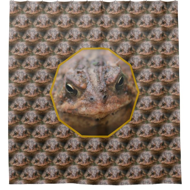 Krötenfrosch-Gesicht Naturmuster  Duschvorhang (Vorderseite)