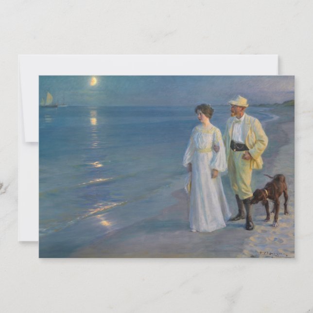 Kroyer - Der Künstler und seine Ehefrau am Strand Einladung (Vorderseite)