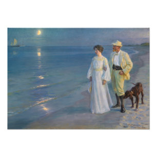 Kroyer - Der Künstler und seine Ehefrau am Strand Fotodruck