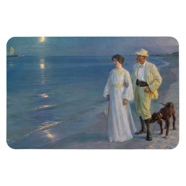 Kroyer - Der Künstler und seine Ehefrau am Strand Magnet (Horizontal)