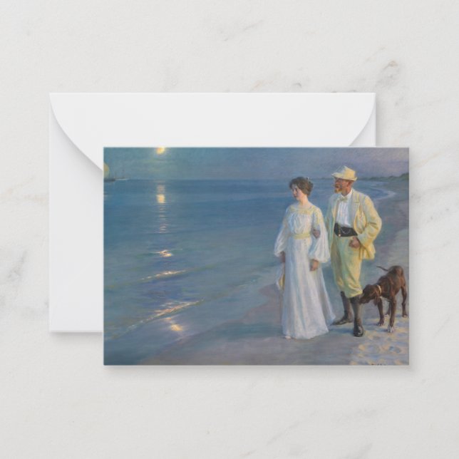 Kroyer - Der Künstler und seine Ehefrau am Strand Mitteilungskarte (Vorderseite)
