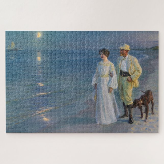 Kroyer - Der Künstler und seine Ehefrau am Strand Puzzle (Horizontal)