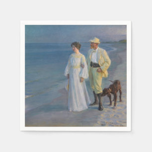Kroyer - Der Künstler und seine Ehefrau am Strand Serviette
