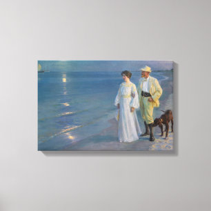 Kroyer - Der Künstler und seine Frau am Strand Leinwanddruck