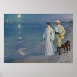 Kroyer - Der Künstler und seine Frau am Strand Poster