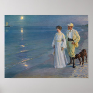 Kroyer - Der Künstler und seine Frau am Strand Poster