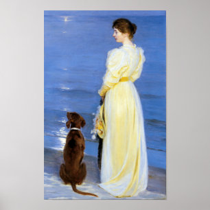 Kroyer - Die Ehefrau und der Hund des Künstlers an Poster