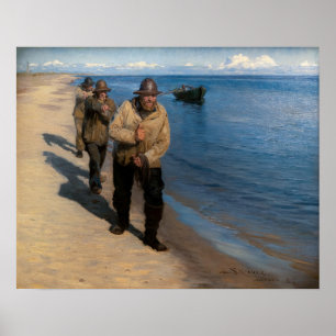 Kroyer - Drei Fischer ziehen ein Boot Poster