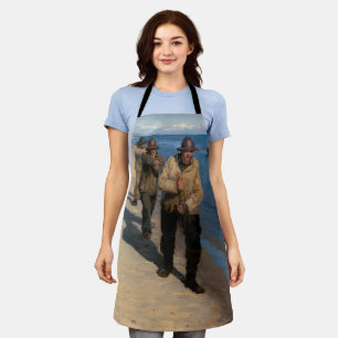 Kroyer - Drei Fischer ziehen ein Boot Schürze