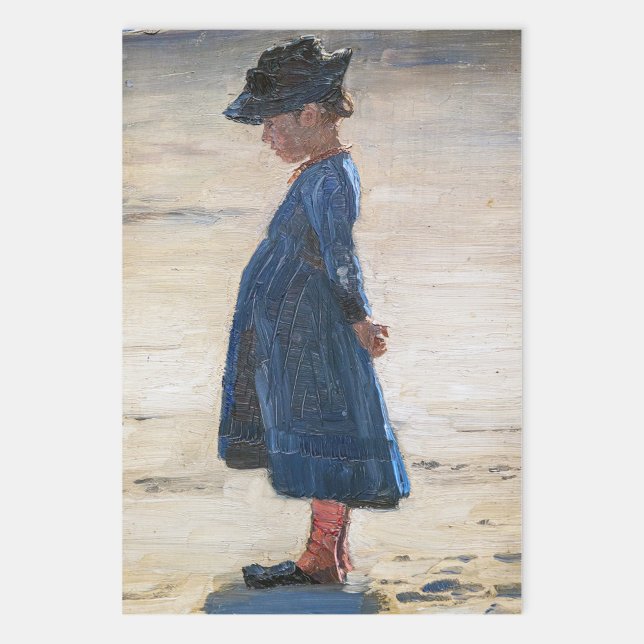 Kroyer - Little Girl stehend am Skagen Beach Geschenkpapier Set (Von Creator hochgeladen)