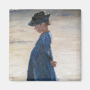 Kroyer - Little Girl stehend am Skagen Beach Magnet