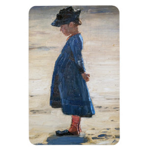 Kroyer - Little Girl stehend am Skagen Beach Magnet