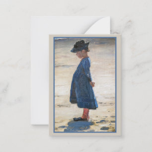 Kroyer - Little Girl stehend am Skagen Beach Mitteilungskarte