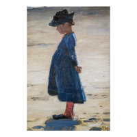Kroyer - Little Girl stehend am Skagen Beach
