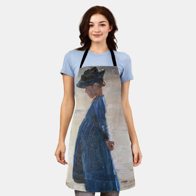 Kroyer - Little Girl stehend am Skagen Beach Schürze (Getragen)