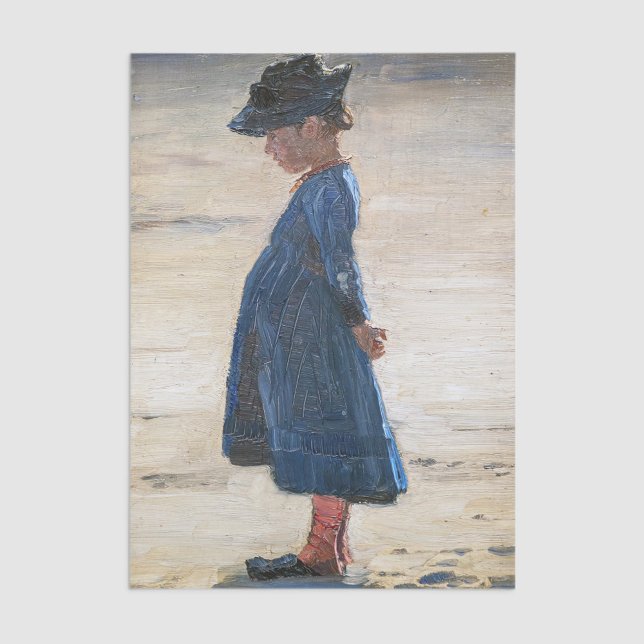 Kroyer - Little Girl stehend am Skagen Beach Seidenpapier (Von Creator hochgeladen)