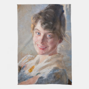 Kroyer - Portrait der Ehefrau Marie der Künstlerin Geschirrtuch