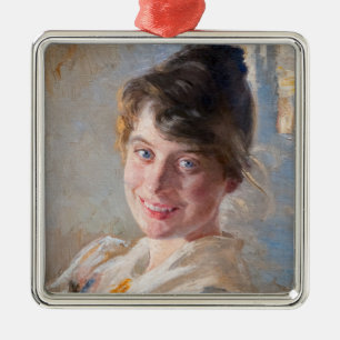 Kroyer - Portrait der Ehefrau Marie der Künstlerin Ornament Aus Metall