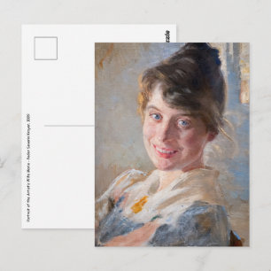 Kroyer - Portrait der Ehefrau Marie der Künstlerin Postkarte